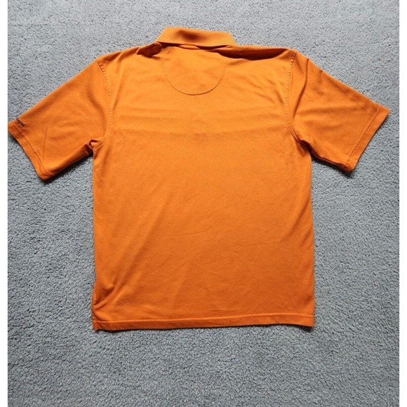 Pebble Beach Performance Polo Shirt Mens Golf Orange Stripped Size Medium - Picture 5 of 12